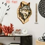 2D Дървена Глава на Вълк за Стенна Украса, снимка 4