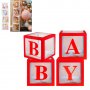 К-кт 4 кути за балони "BABY" /червен/, снимка 1 - Декорация за дома - 33784027