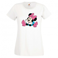 Дамска тениска Minnie Mouse 5 Подарък,Изненада,Рожден ден,, снимка 9 - Тениски - 36530772