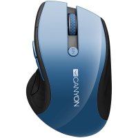 Мишка Безжична CANYON CNS-CMSW01BL 1600dpi 6 btn Синьо-Черна с Blue LED оптичен сензор, снимка 1 - Клавиатури и мишки - 30326422