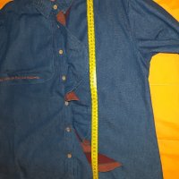 Дънкова риза, оригинален модел р-р M/L, снимка 7 - Ризи - 42456768