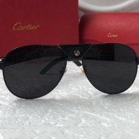 Cartier 2022 мъжки слънчеви очила с кожа , снимка 4 - Слънчеви и диоптрични очила - 37339147