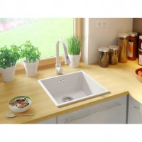 Кухненска Мивка от Гранит модел Лондон Слим 460 x 440 мм - Бял, снимка 6 - Други - 38223296