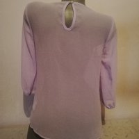 Елегантна лилава полупрозрачна блуза р-р Л, снимка 7 - Корсети, бюстиета, топове - 36804675