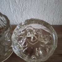 Стъклена бонбониера захарница, снимка 3 - Антикварни и старинни предмети - 44619118