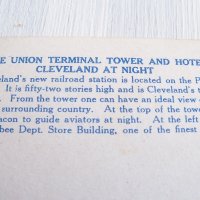 Стара пощенска картичка Кливланд през нощта, САЩ около 1930г., снимка 3 - Филателия - 32063827