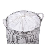 Кош за пране, текстил, бял цвят с черни линейни , снимка 3 - Други - 44461649