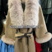 Дамско палто алпака кашмир и лисица код 901, снимка 1 - Палта, манта - 38810739