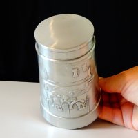 Западно Германска чаша,халба от калай 11.5 см. , снимка 6 - Антикварни и старинни предмети - 29089272