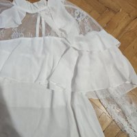 НОВИ дамски блузи с дантела и къдри в три цвята (размер М), снимка 6 - Блузи с дълъг ръкав и пуловери - 35361601