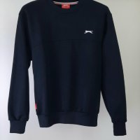 Slazenger SL FLC - Мъжки пуловер дълъг ръкав, тъмно синьо, размер - XS  , снимка 1 - Спортни дрехи, екипи - 39541743