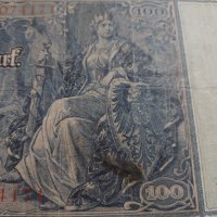 Райх банкнота - Германия - 100 марки / 1910 година рядка Имперска банкнота с червен печат- 17948, снимка 9 - Нумизматика и бонистика - 31019834