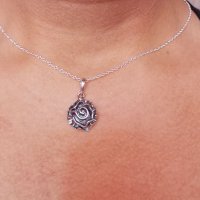 Елегантен сребърен комплект "Копнеж" - обици и медальон , снимка 7 - Бижутерийни комплекти - 39307059