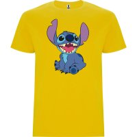 Нова детска тениска със Стич (Stitch) в жълт цвят, снимка 1 - Детски тениски и потници - 44462124