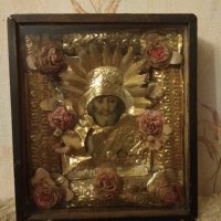 Старинна Руска икона на свети Николай , снимка 8 - Антикварни и старинни предмети - 32044387