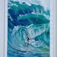 Сърфист в океана #сърф #океан #специалнацена, снимка 1 - Картини - 29286317