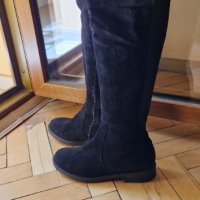 Черни класически чизми от естествен велур , снимка 3 - Дамски ботуши - 42186689