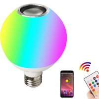 Цветна LED крушка с дистанционно , снимка 3 - Лед осветление - 44500563