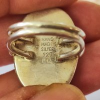 Сребърен пръстен с камък карнеол, снимка 6 - Пръстени - 44366431