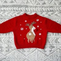 Коледен пуловер за бебе, снимка 1 - Бебешки блузки - 42833957