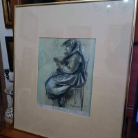 Картина на Анета Дръгушану ,рамкирана,пастел, снимка 5 - Други ценни предмети - 37118357