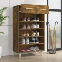 Шкаф за обувки, опушен дъб, 60x35x105 см, инженерно дърво, снимка 1 - Шкафове - 40301933