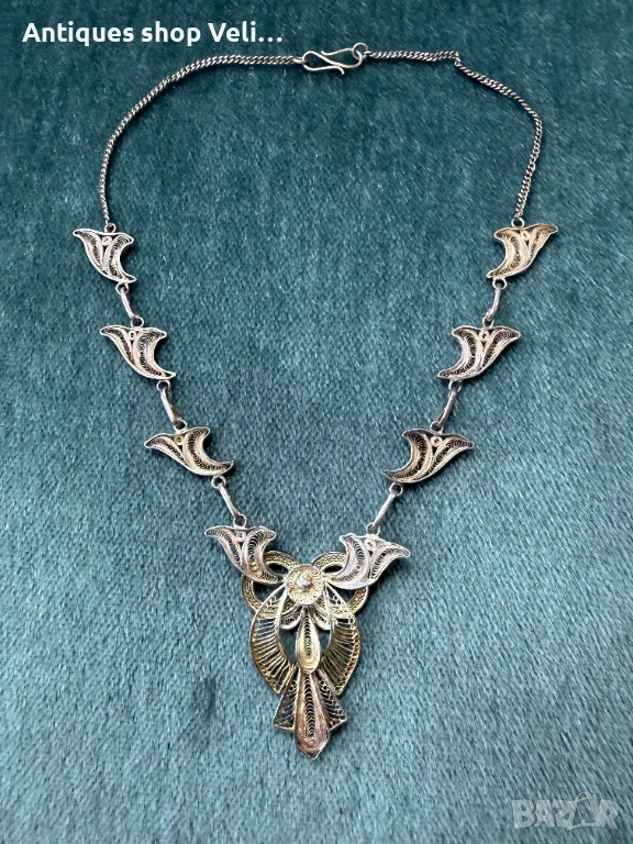 Сребърно колие филигран №7808 , снимка 1