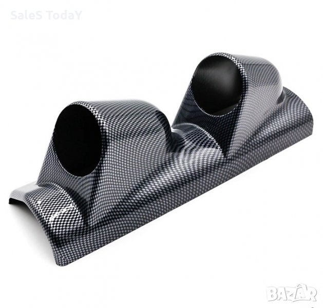 Стойка за измервателни уреди за колонка 52мм, черна, 29/9,5/ 10см, карбон, снимка 1