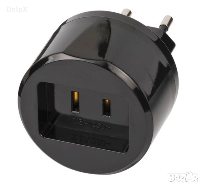 Преходник 150850 за български, EU контакт от японски, американски US, 220V, 2,5A, снимка 1