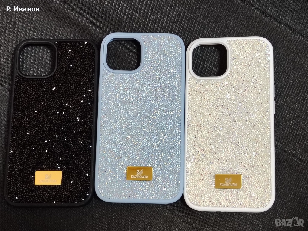 Swarovski блестящ силиконов кейс Apple iPhone 15, снимка 1