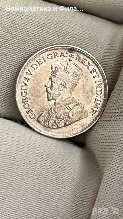 Сребърна монета 5 цента  1919, снимка 1