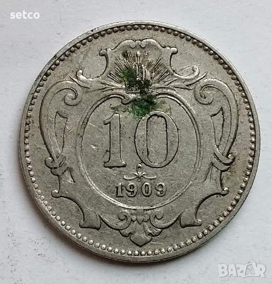 Австрия 10 хелера 1909 г. с219, снимка 1