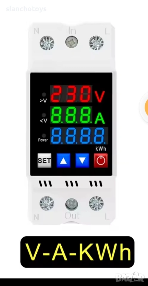 Електромер 63A, монофазен, защита от пренапрежение.Монтира се на DIN шината., снимка 1