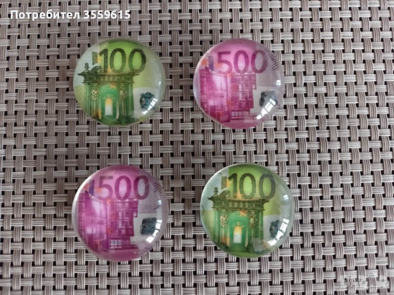 стъклени ретро магнити Евро от Германия, снимка 1