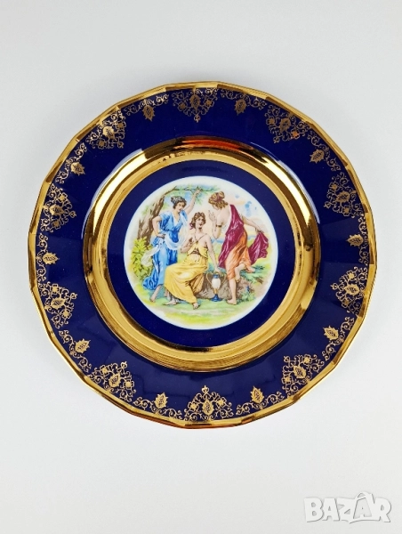 Кобалтови чинии с трите грации - Чехословакия, снимка 1