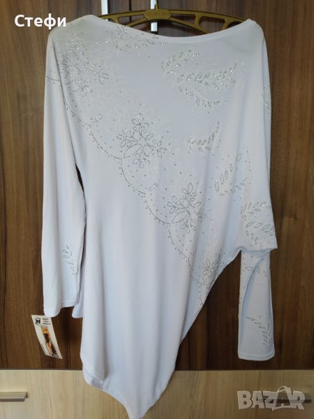 Дамска бяла блуза от финна материя, снимка 1