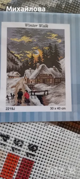 8 бр. щампирани гоблени-цветя и пайзажи, снимка 1