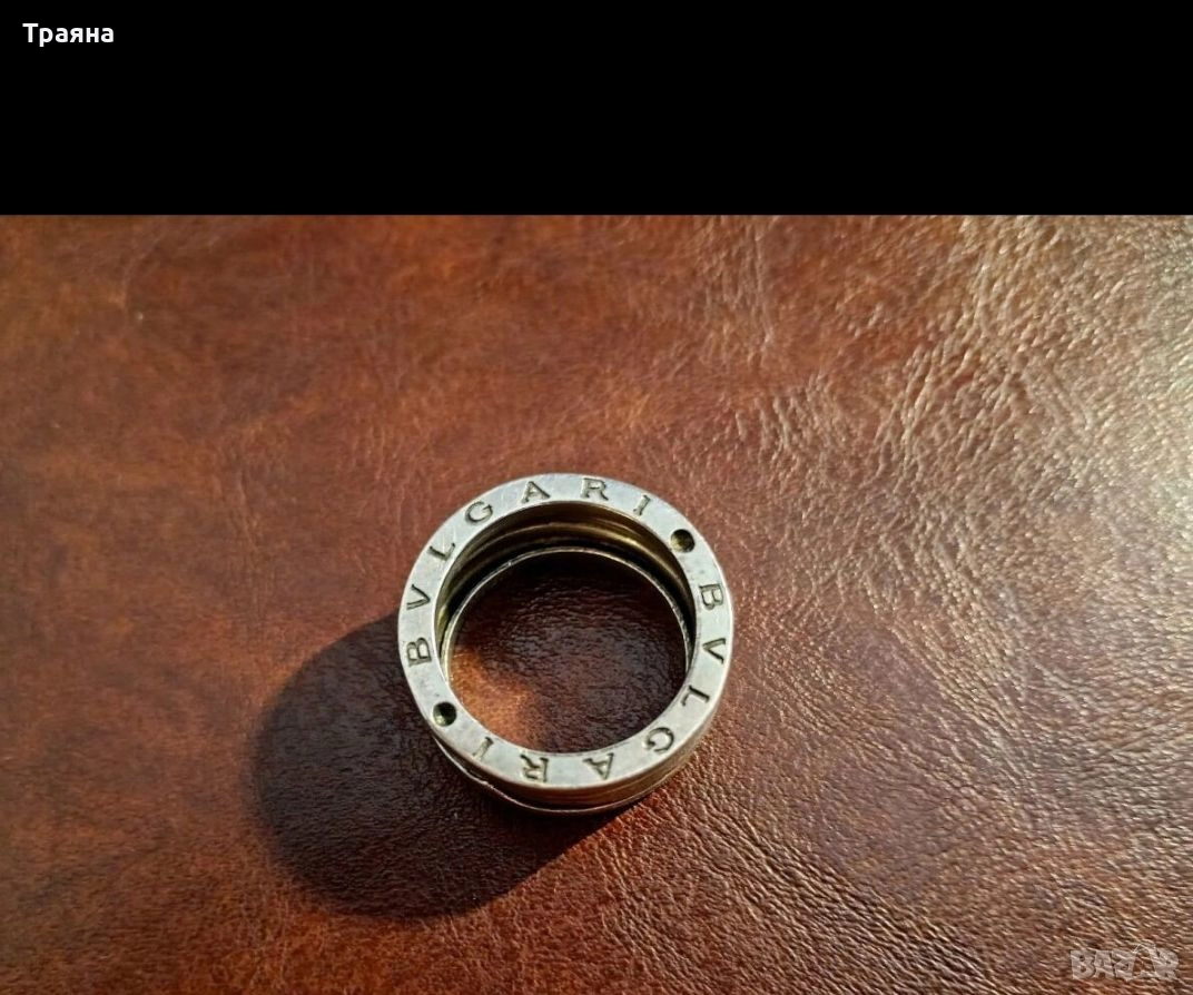 Мъжки сребърен пръстен на марката bvlgary , снимка 1