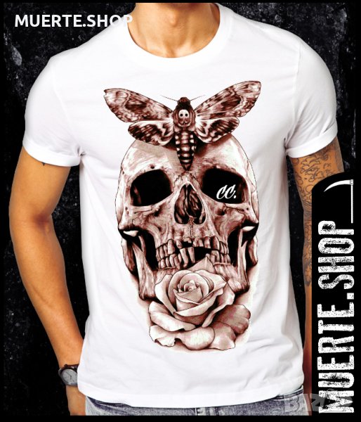 Тениска с щампа SKULL BUTTERFLY, снимка 1