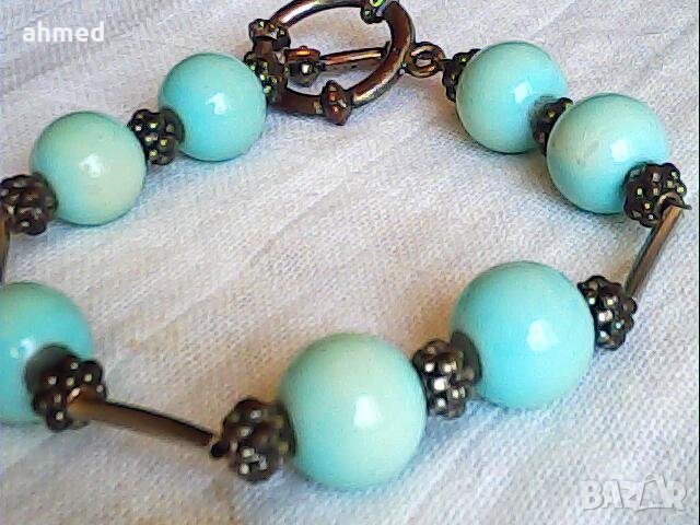 stara разкошна гривна от естествени камени larimar, снимка 1