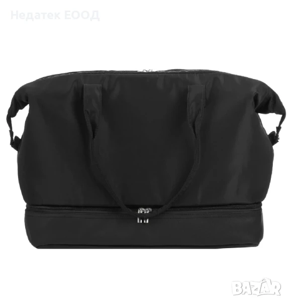 Водоустойчива плажна чанта с двойно дъно, Черен, 67x24x48 см., снимка 1