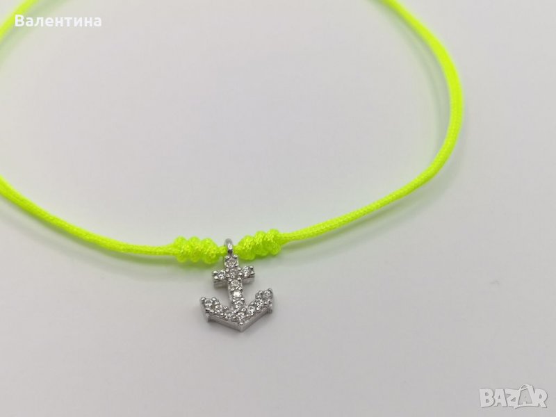 Гривна със сребърна котва със цирконий/ Надежда/Сила/Успех в пътуване, снимка 1