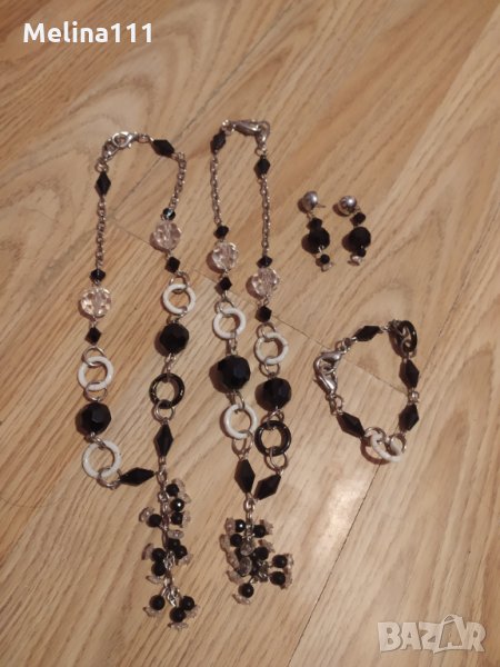 Дамски комплект черен ахат , снимка 1
