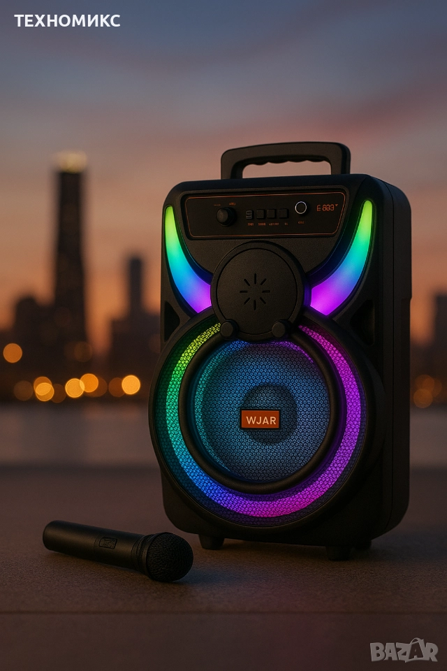 Преносима акумулаторна тонколона -8.5 инча Bluetooth караоке, снимка 1