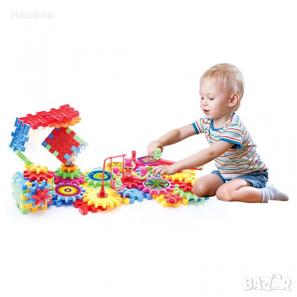 Детски конструктор със зъбчати колела (108 елемента) - Код 4768, снимка 1