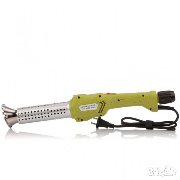 Ел. Горелка за плевели BARICUS, 650 ° C , 2000 W, Пист горещ въз, 2 размера за прикачване, 1.15 m, снимка 1