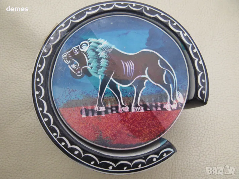 Подложки за 6 чаши от сапунен камък BIG 5, Кения, снимка 1