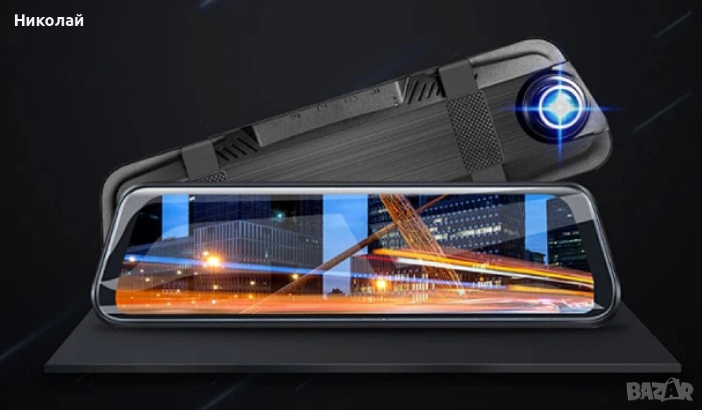 Видеорегистратор в огледало за обратно виждане D12A – 9.6” Full HD, снимка 1