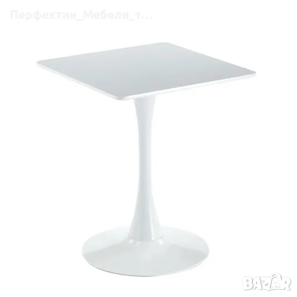 Изчистена икономична маса 60/60 в бял и черен цвят за заведение,тих кът,за коридор,балкон,за хотел, снимка 1