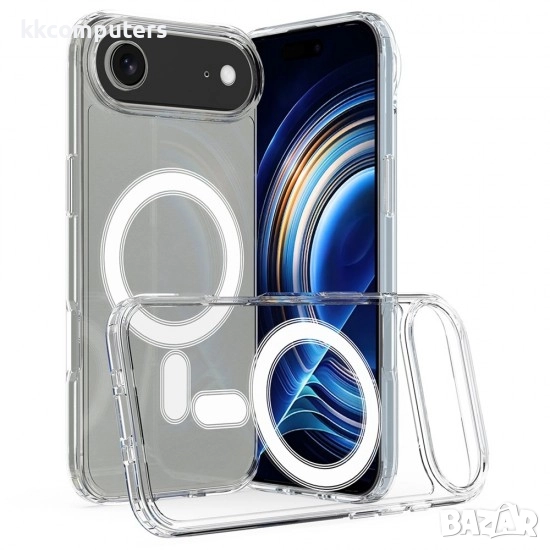 Силиконов кейс bSmart Magsafe 1.5mm, За iPhone 17 Air (6.9), Прозрачен, снимка 1